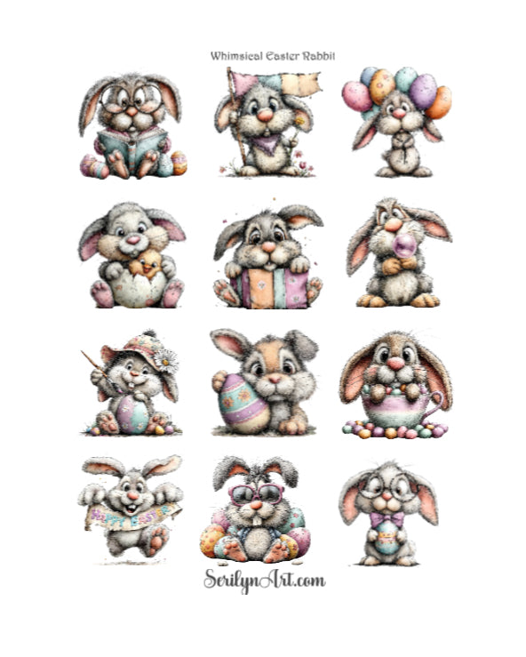 Whimsical Easter Rabbits
