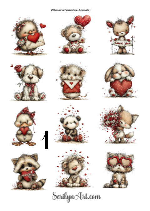 Whimsical Valentine Animals