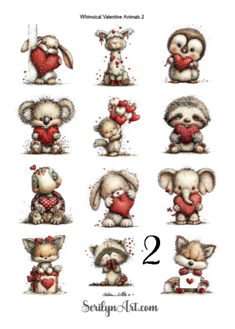 Whimsical Valentine Animals
