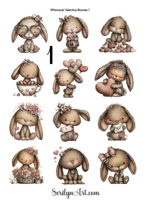Whimsical Valentine Bunnies
