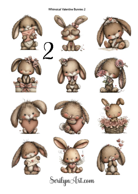 Whimsical Valentine Bunnies