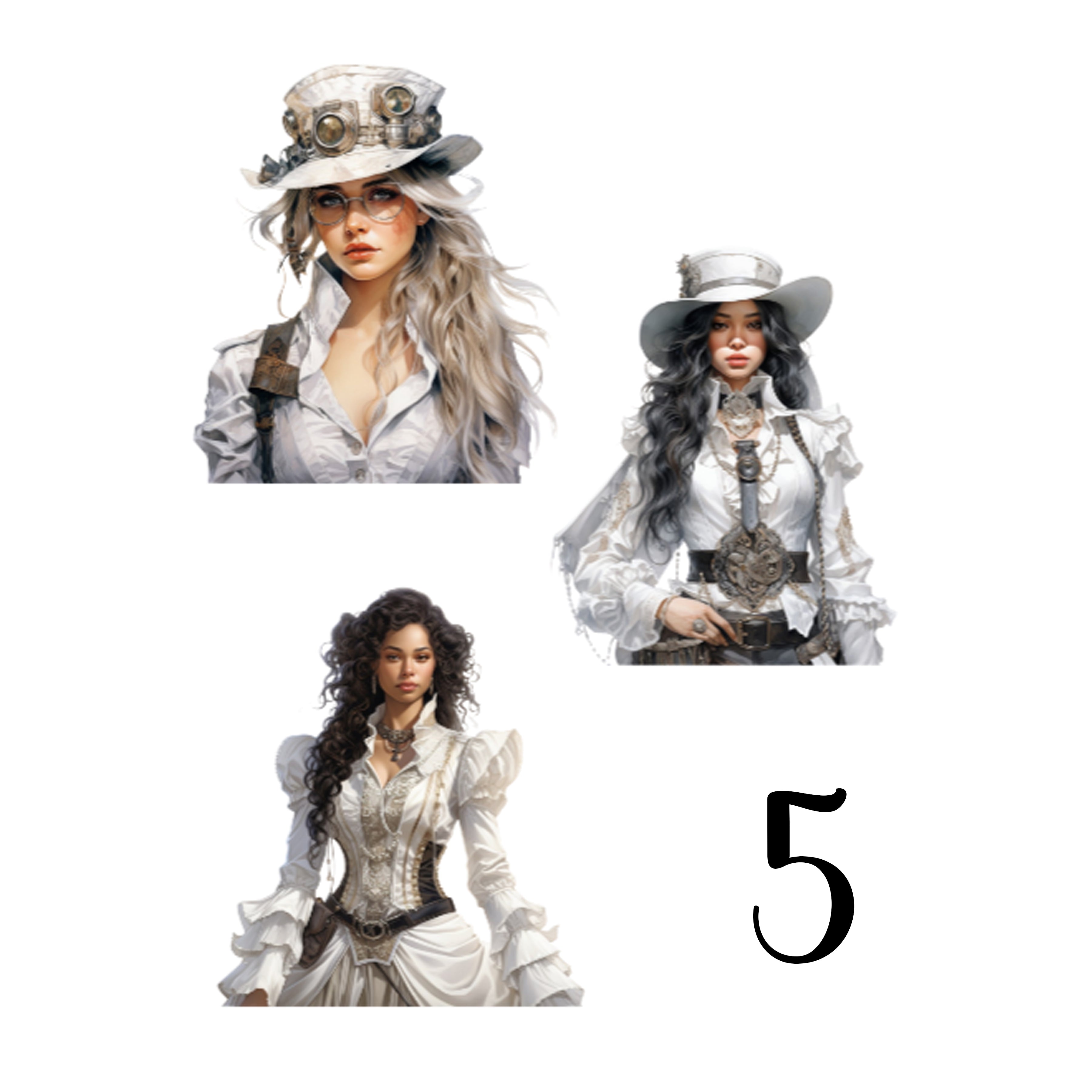 White Steampunk Sticker Sheet