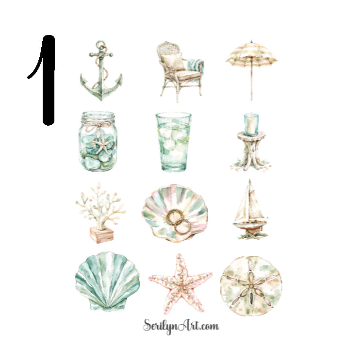 White Beach Sticker Sheet