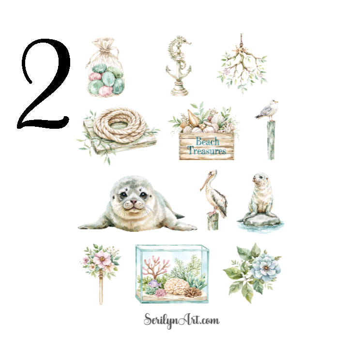 White Beach Sticker Sheet