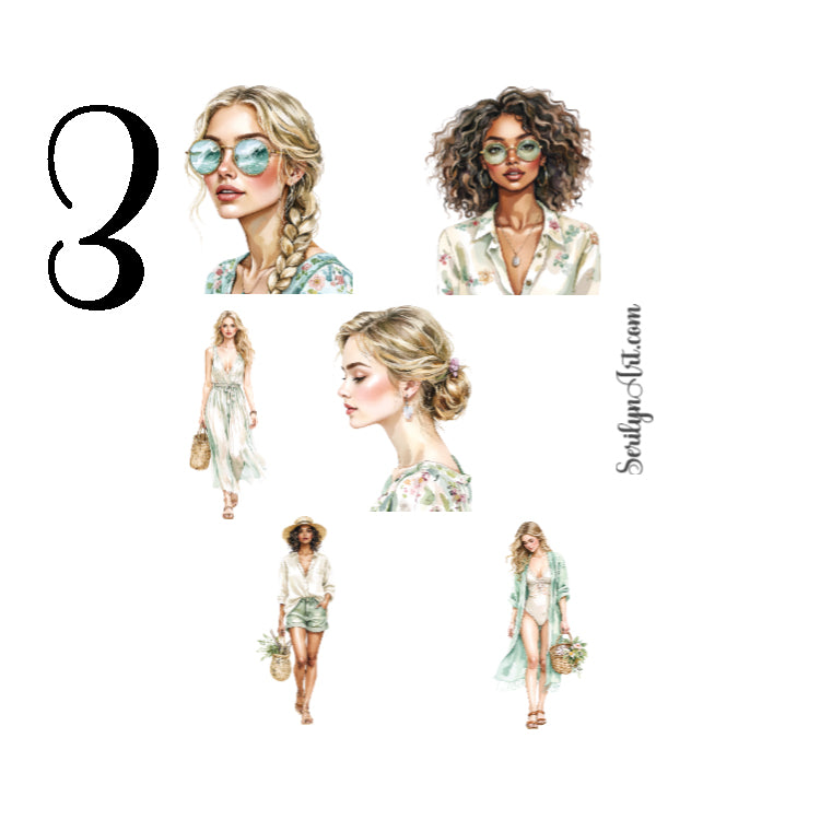 White Beach Sticker Sheet