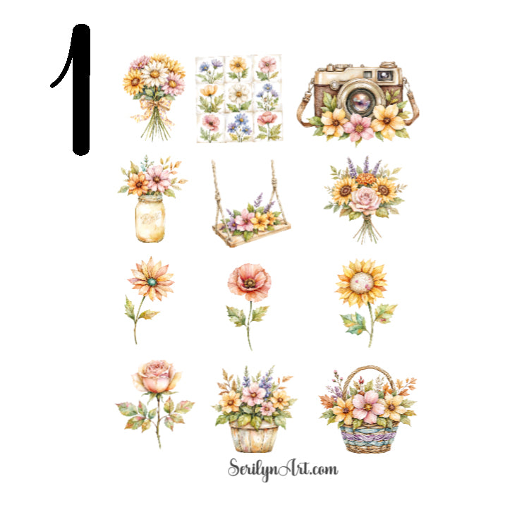 Wildflower Boho Sticker Sheet