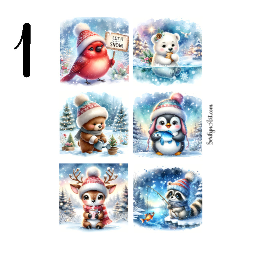 Winter Animals Sticker Sheet