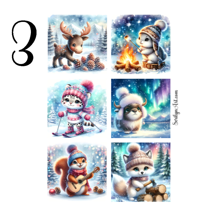 Winter Animals Sticker Sheet