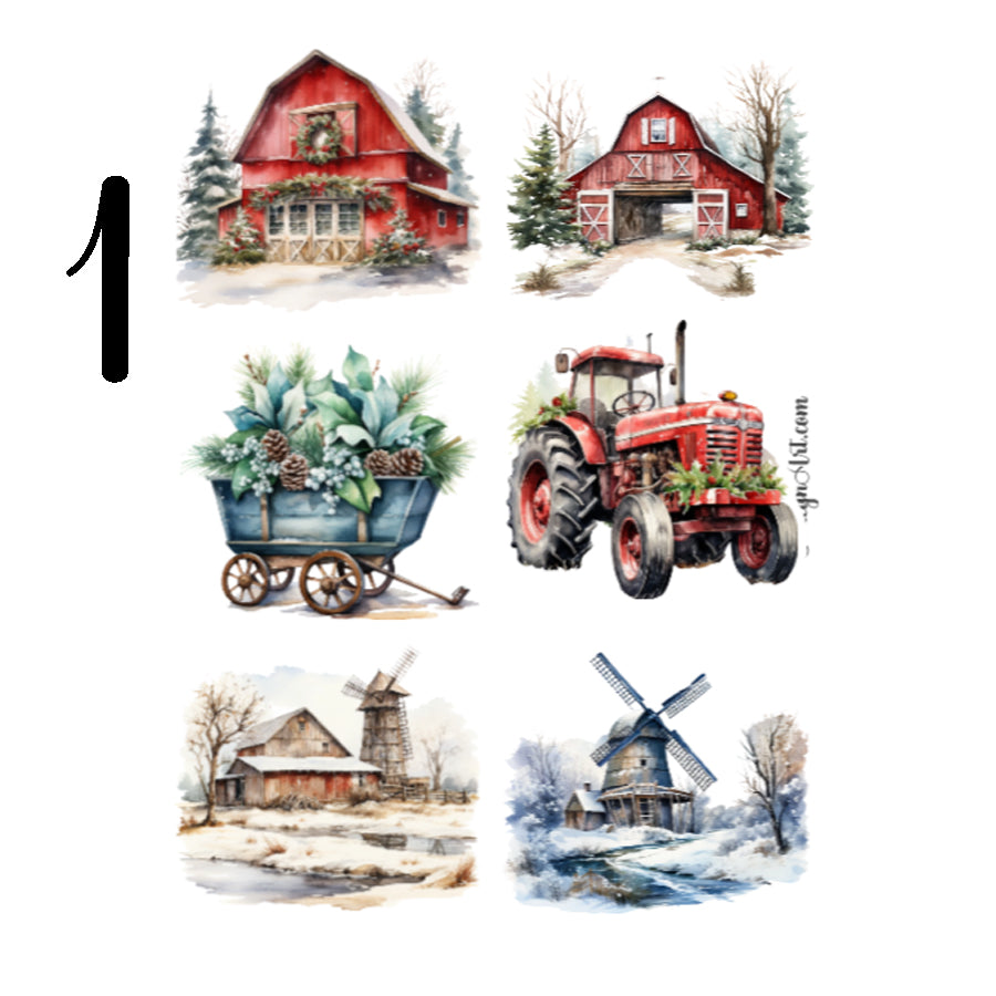 Winter Barn Sticker Sheet