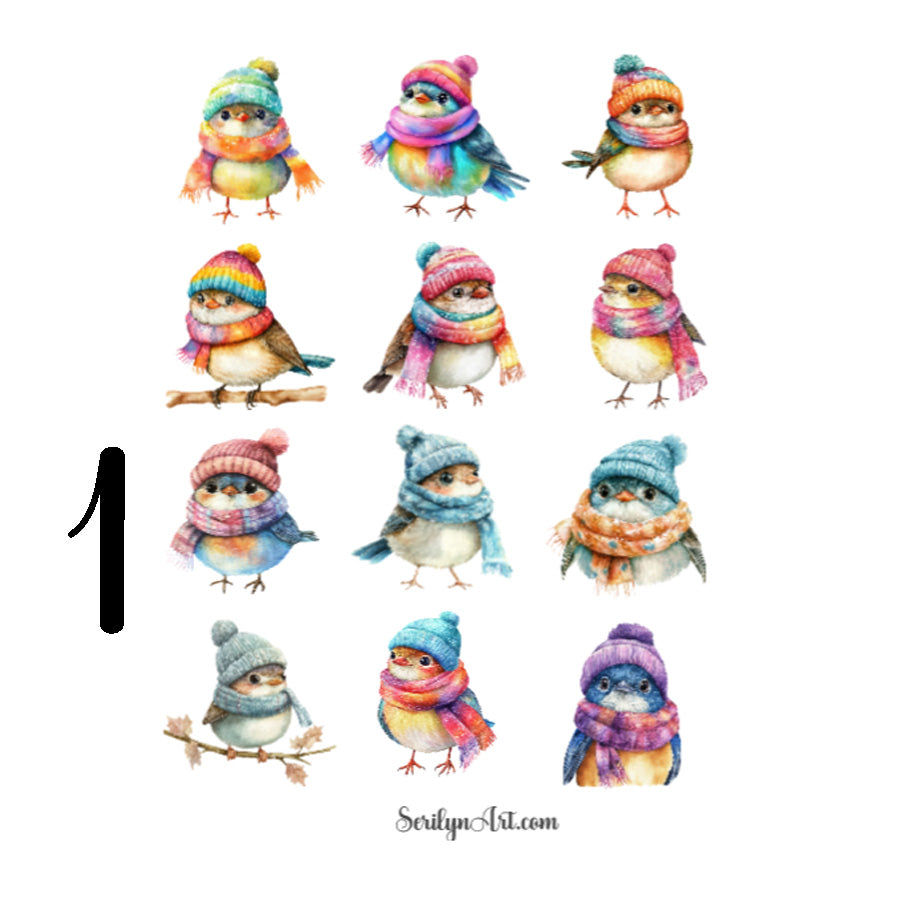 Winter Birds Sticker Sheet