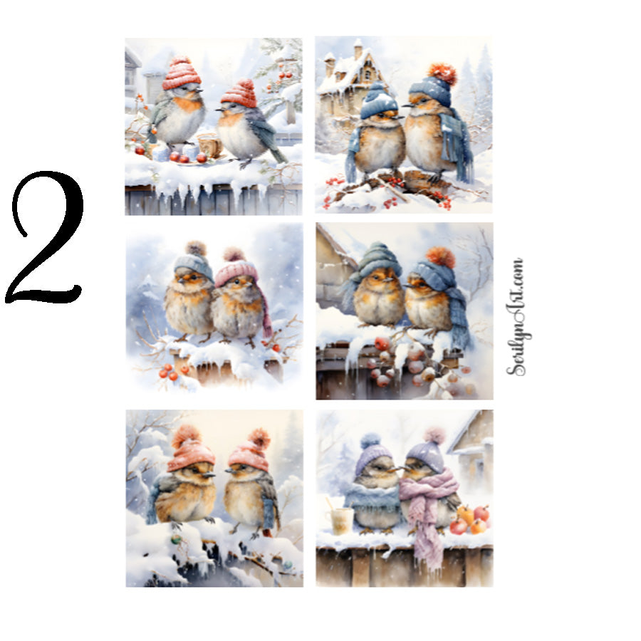 Winter Birds Sticker Sheet