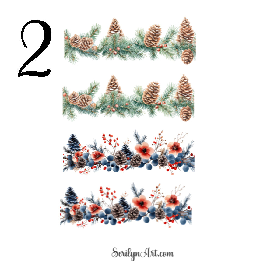 Winter Botanical Borders Sticker Sheet