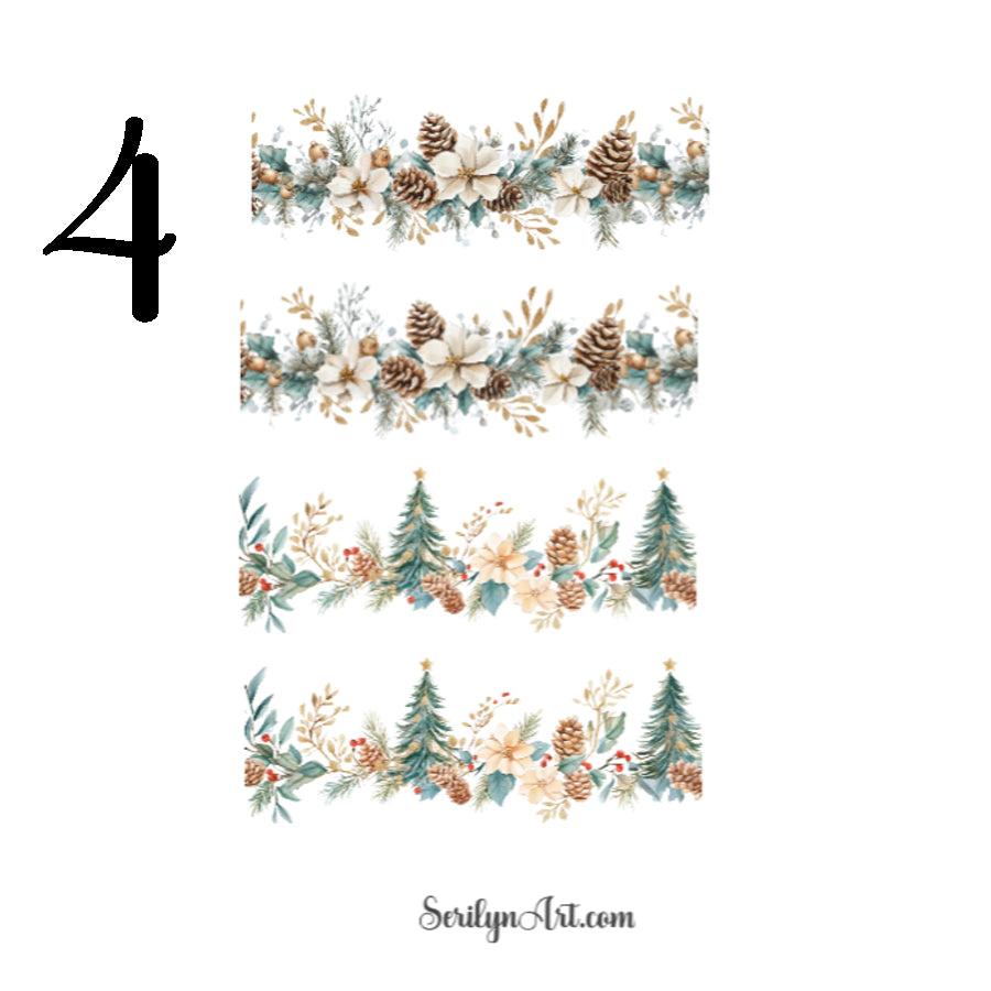 Winter Botanical Borders Sticker Sheet