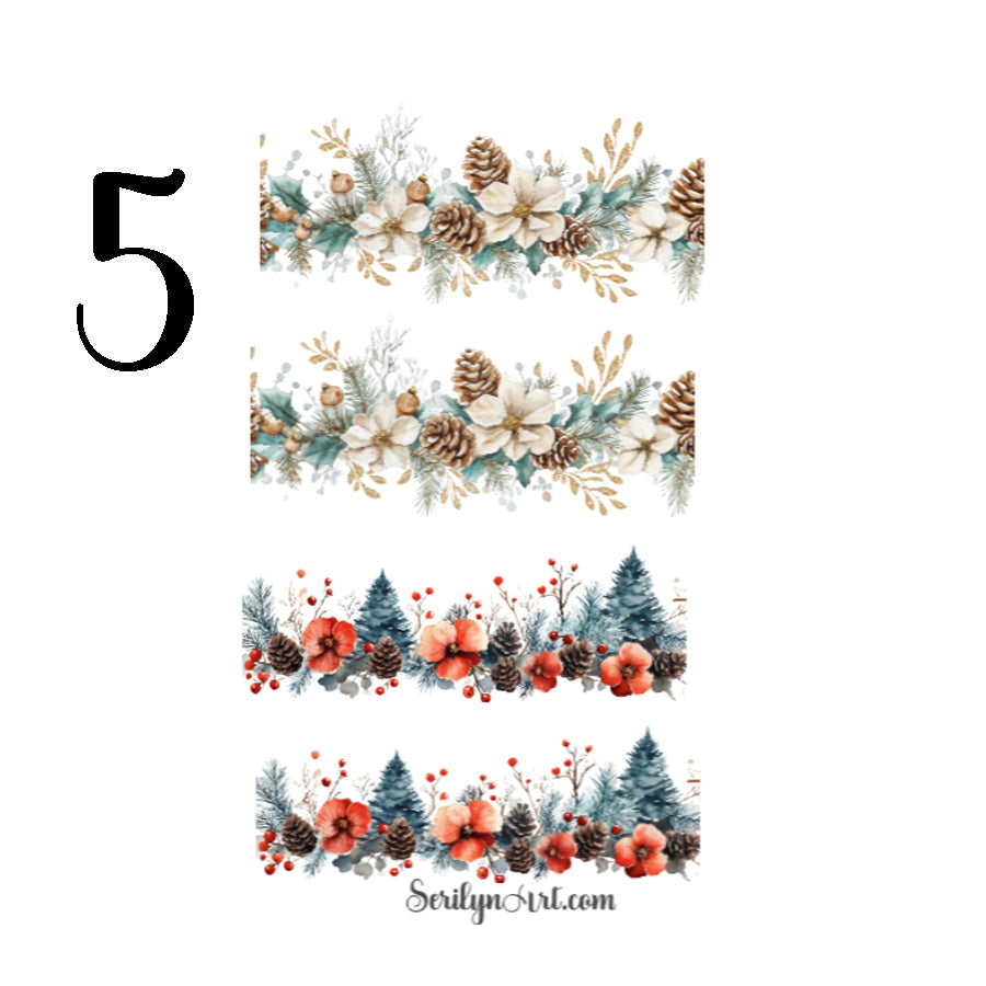 Winter Botanical Borders Sticker Sheet