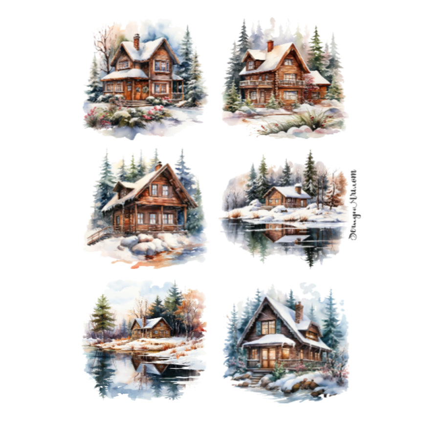 Winter Cabins Sticker Sheet