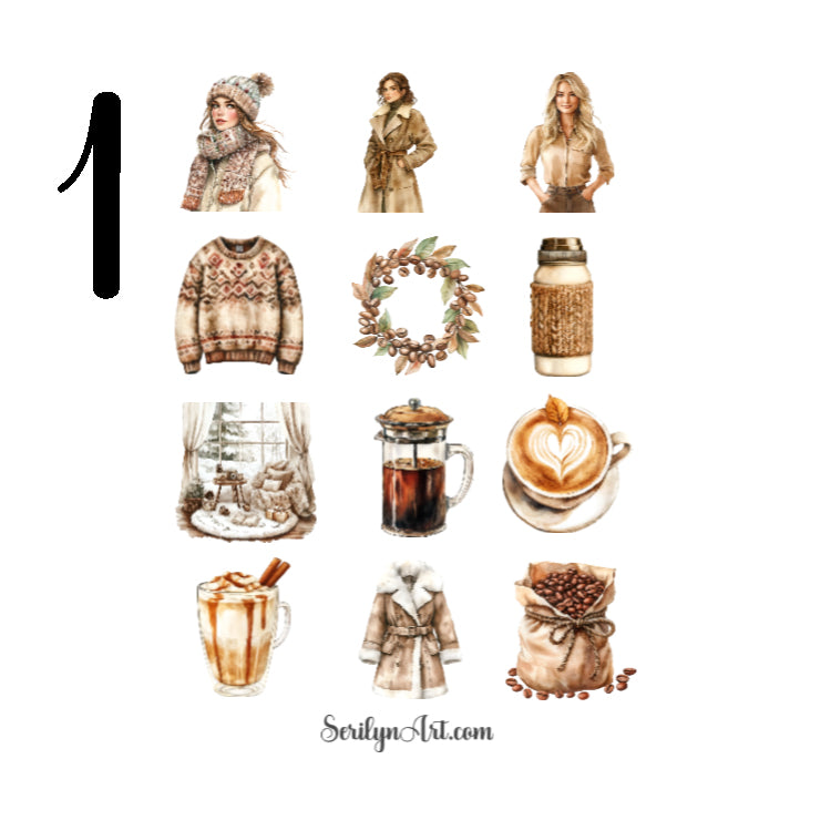 Winter Coffee Sticker Sheet