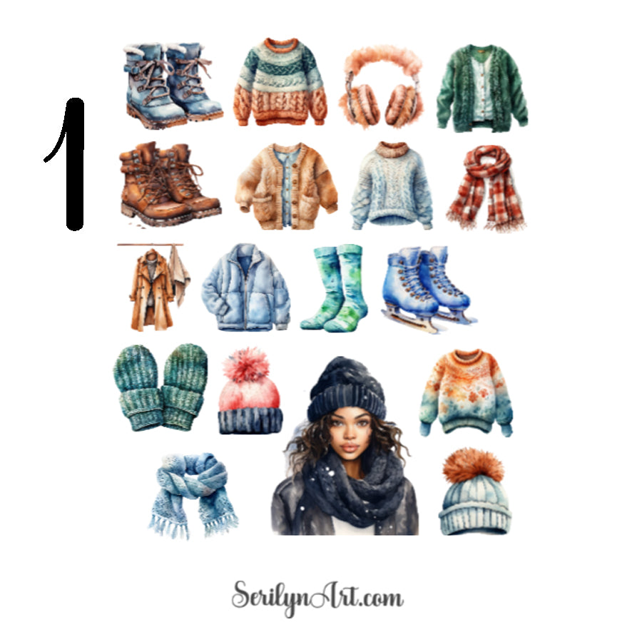 Winter Fashion Sticker Sheet