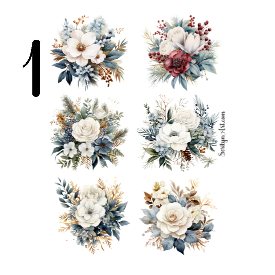 Winter Florals Sticker Sheet