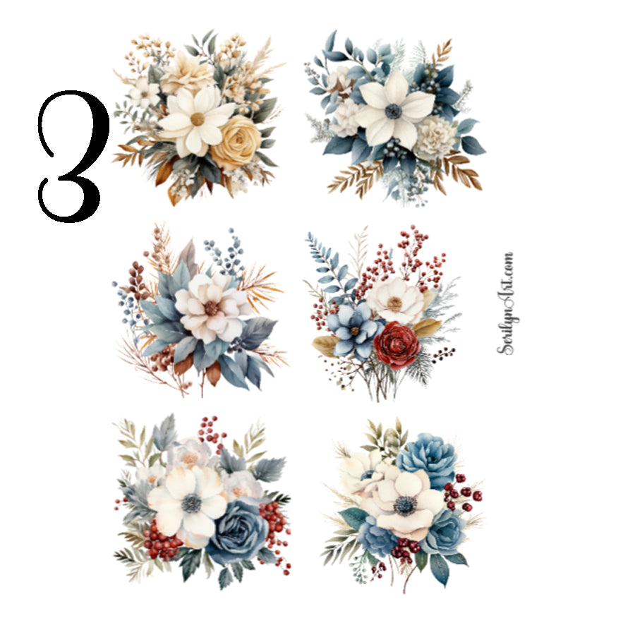 Winter Florals Sticker Sheet