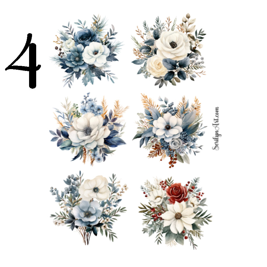 Winter Florals Sticker Sheet