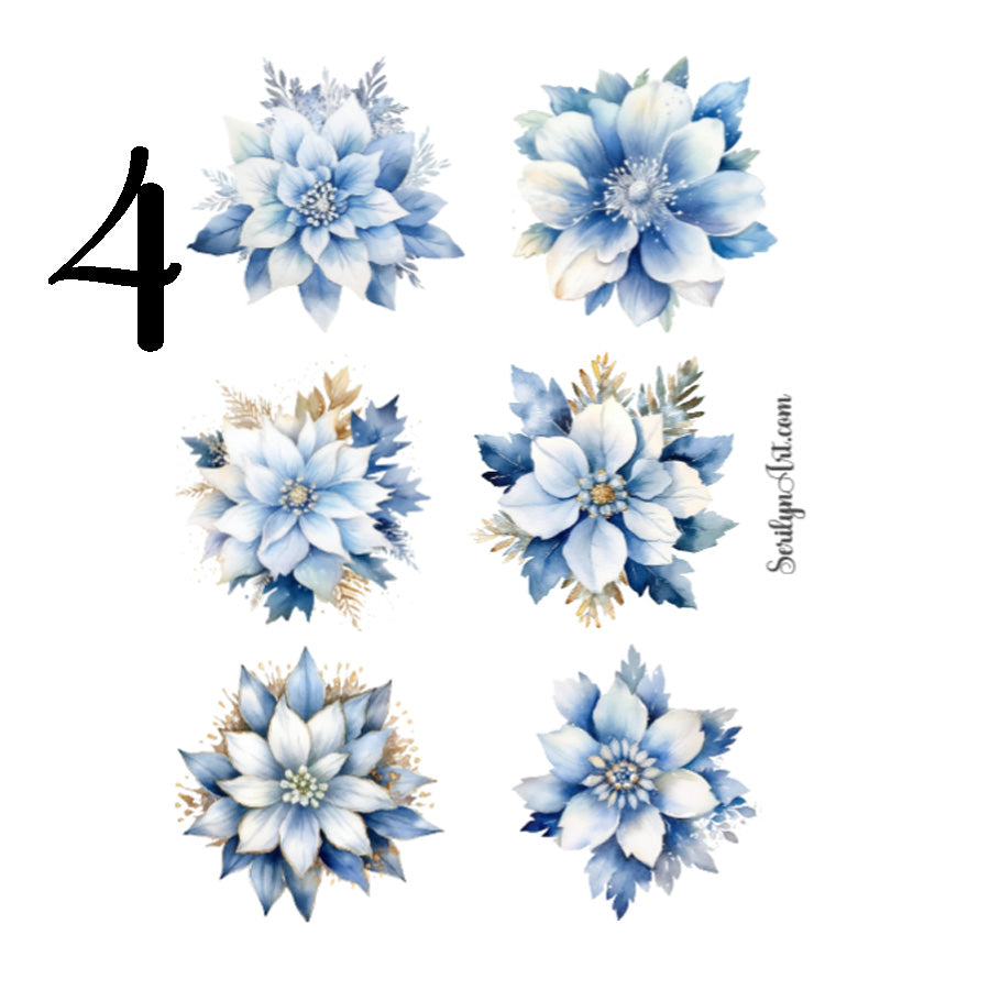 Winter Flowers Sticker Sheet