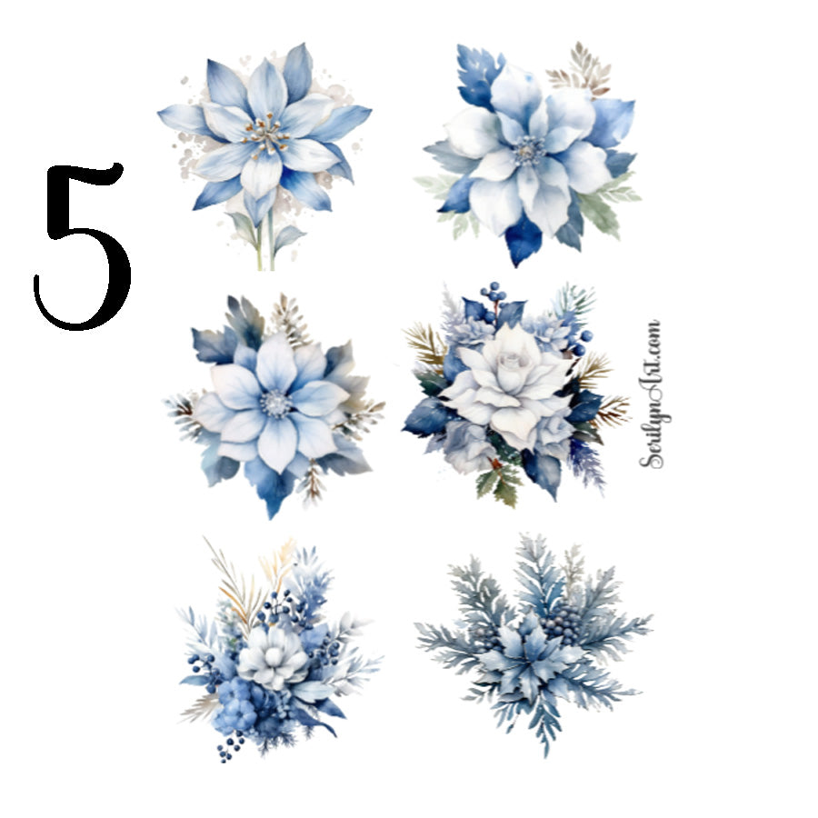 Winter Flowers Sticker Sheet