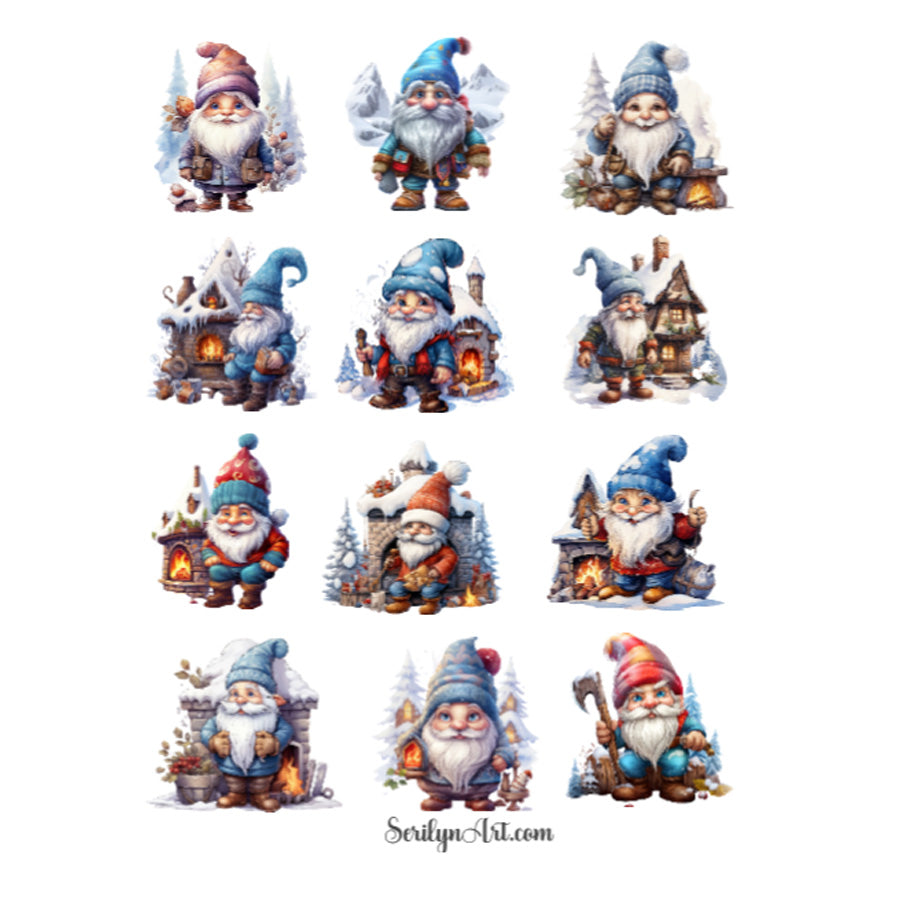 Winter Gnomes Sticker Sheet