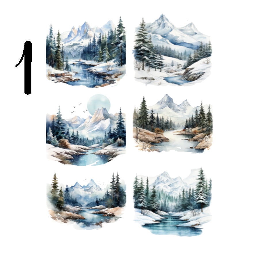 Winter Mountains Sticker Sheet