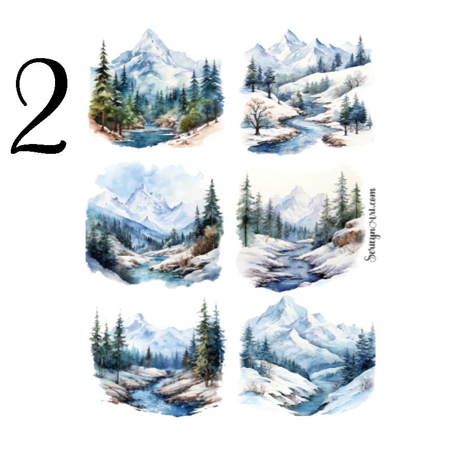 Winter Mountains Sticker Sheet
