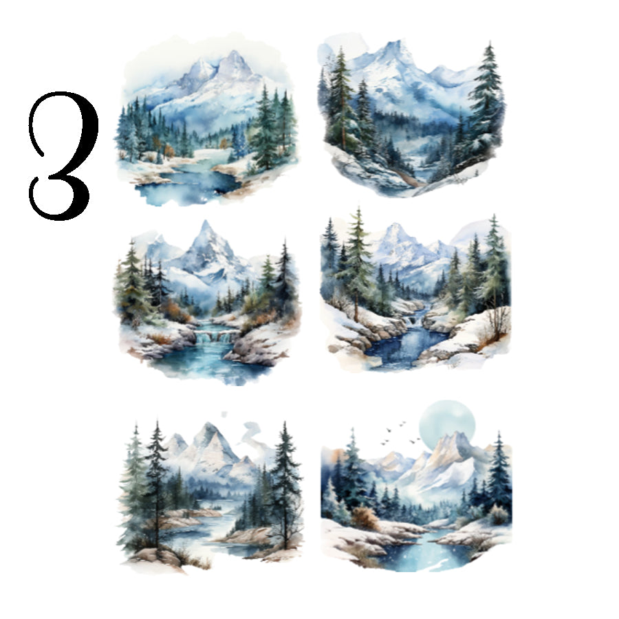 Winter Mountains Sticker Sheet