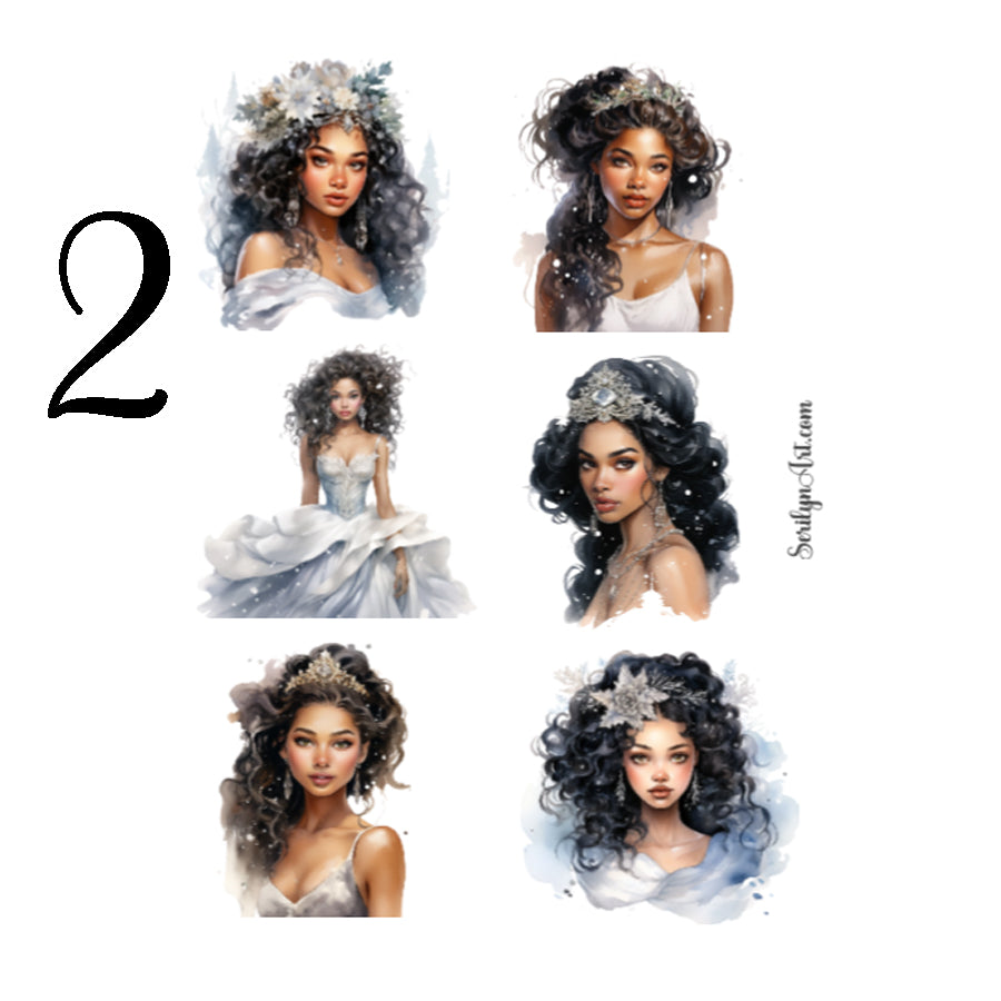 Winter Princesses Sticker Sheet