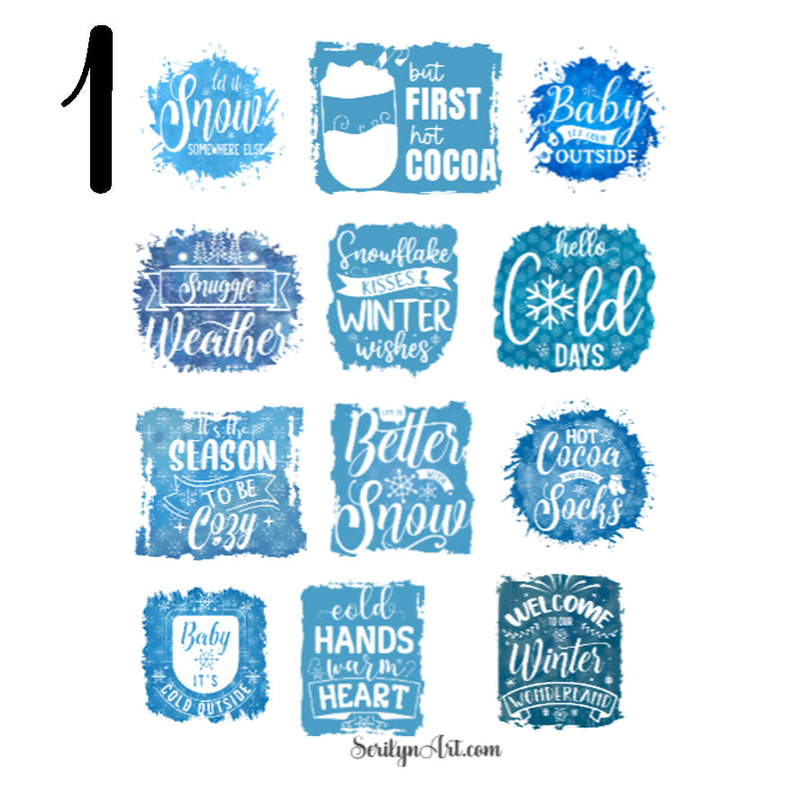 Winter Quotes Sticker Sheet