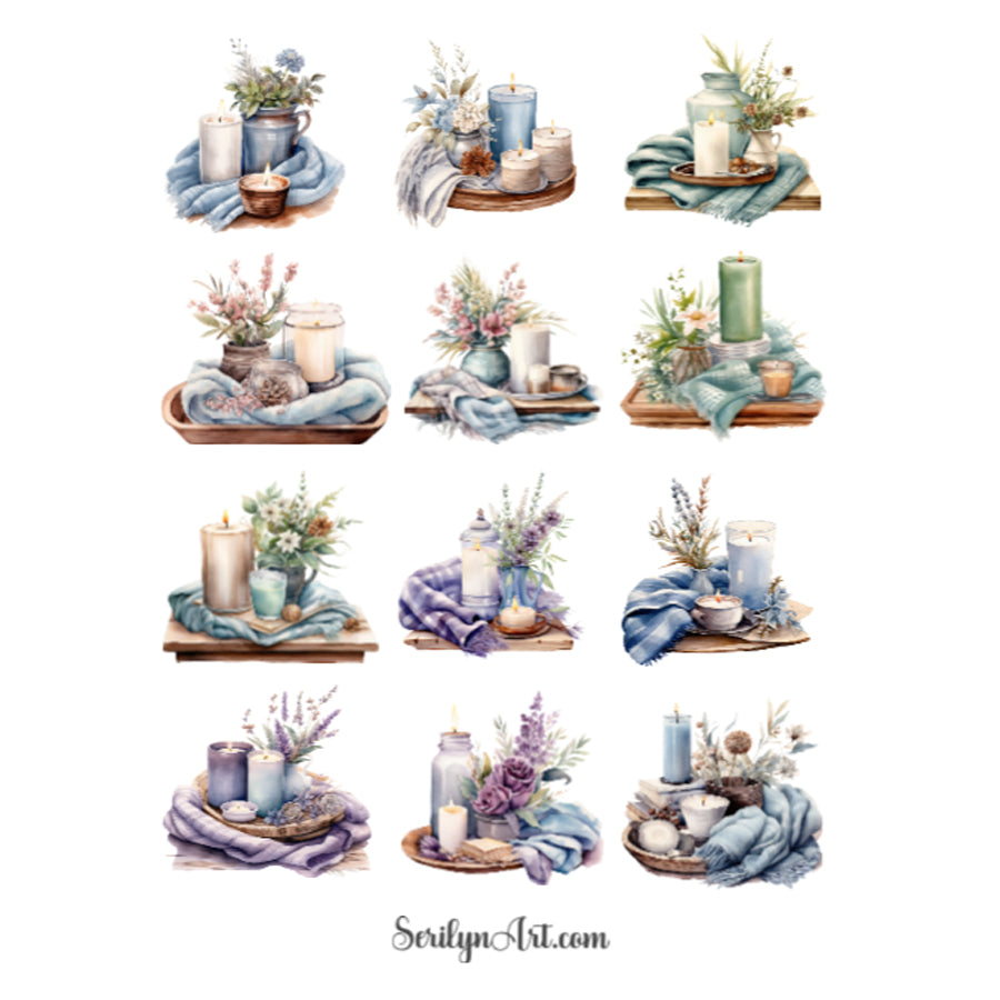 Winter Spa Set Sticker Sheet