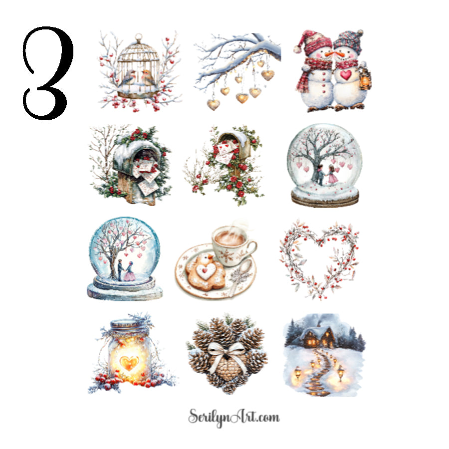 Winter Valentine Sticker Sheet