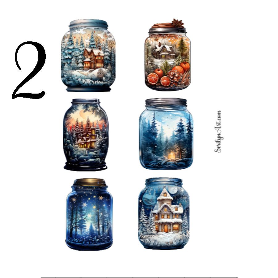 Winter Whimsy Jars Sticker Sheet