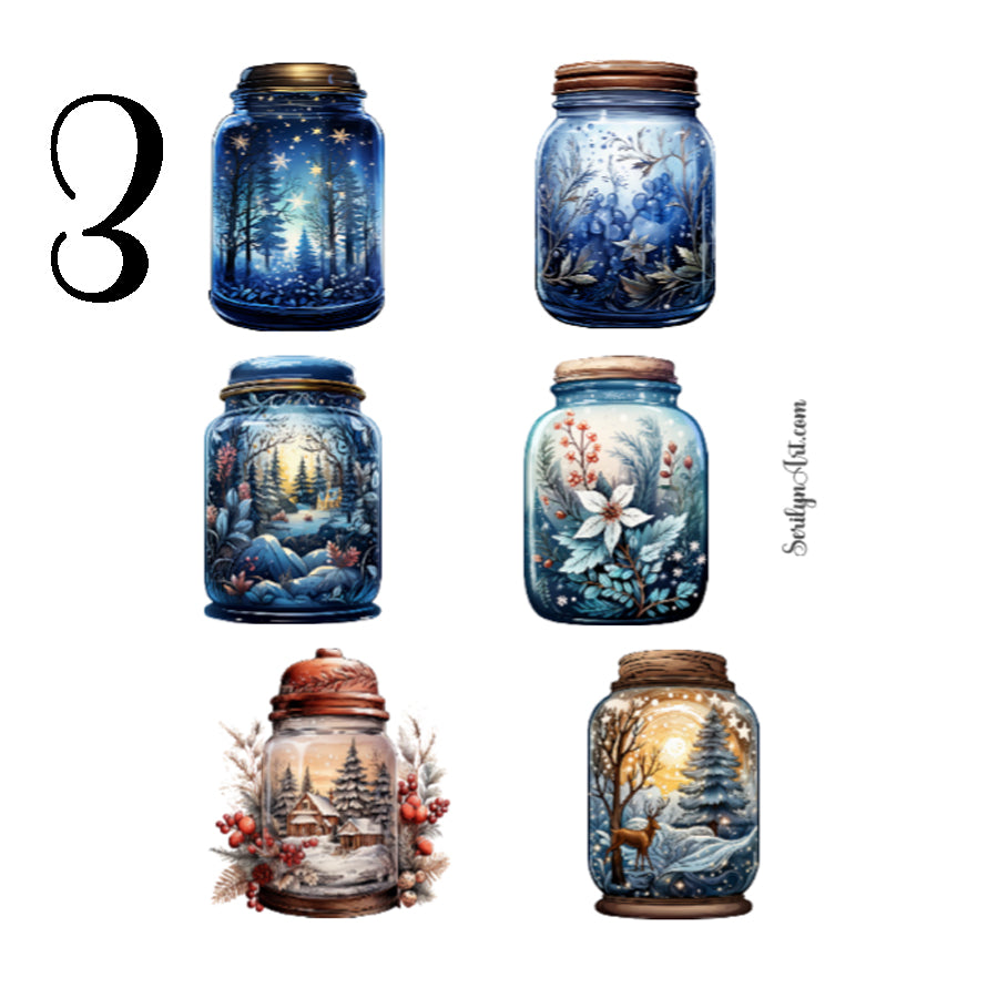 Winter Whimsy Jars Sticker Sheet