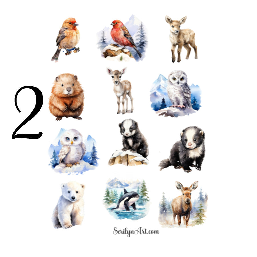 Winter Wild Babies Sticker Sheet