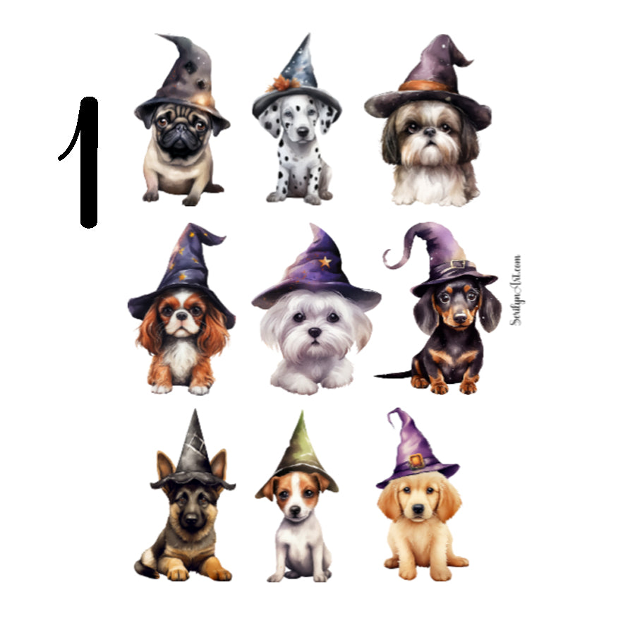 Witch Dogs Sticker Sheet