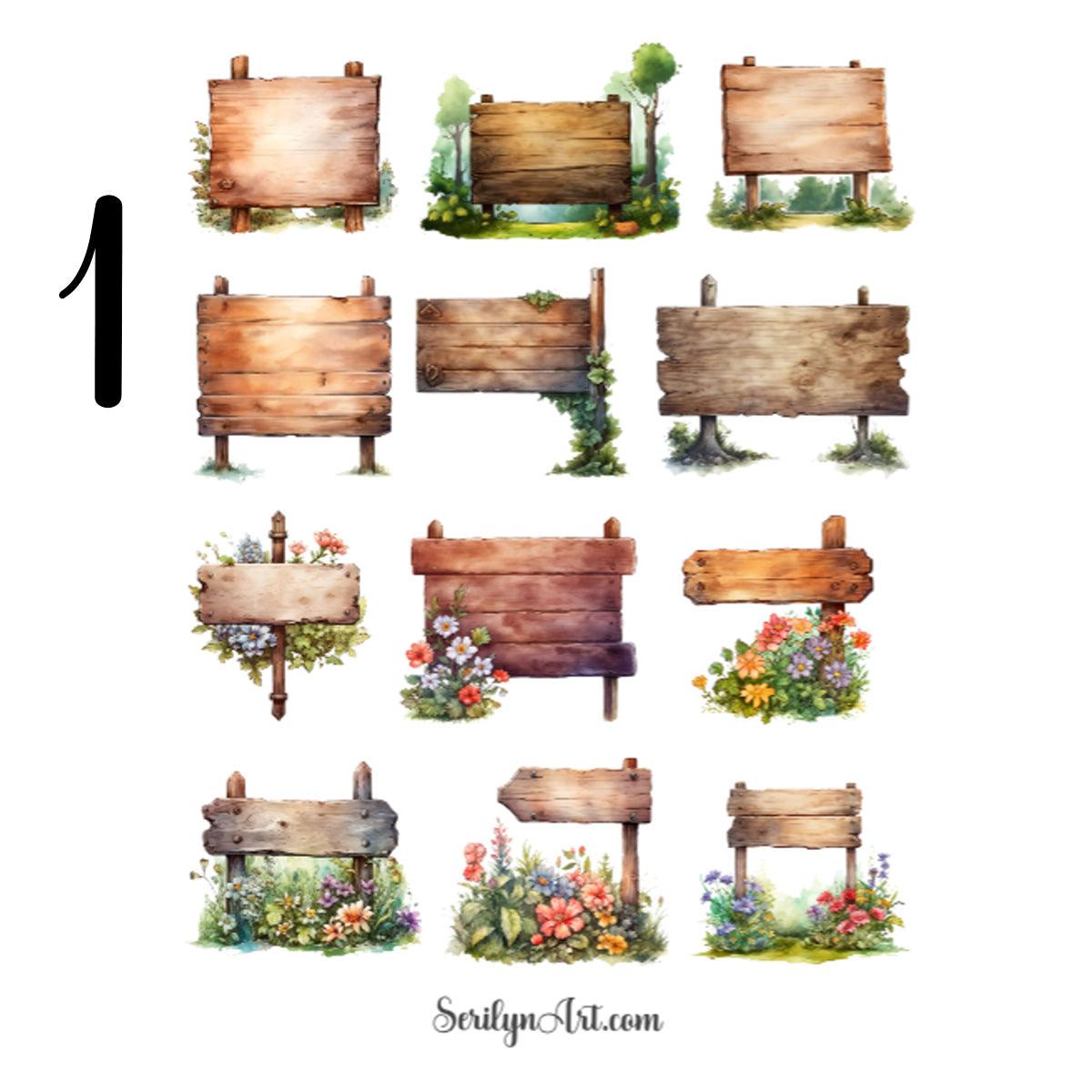 Wooden Signs Sticker Sheet