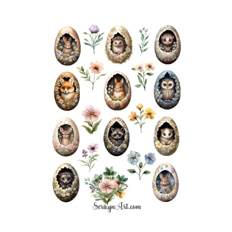Woodland Easter Eggs Sticker Sheet