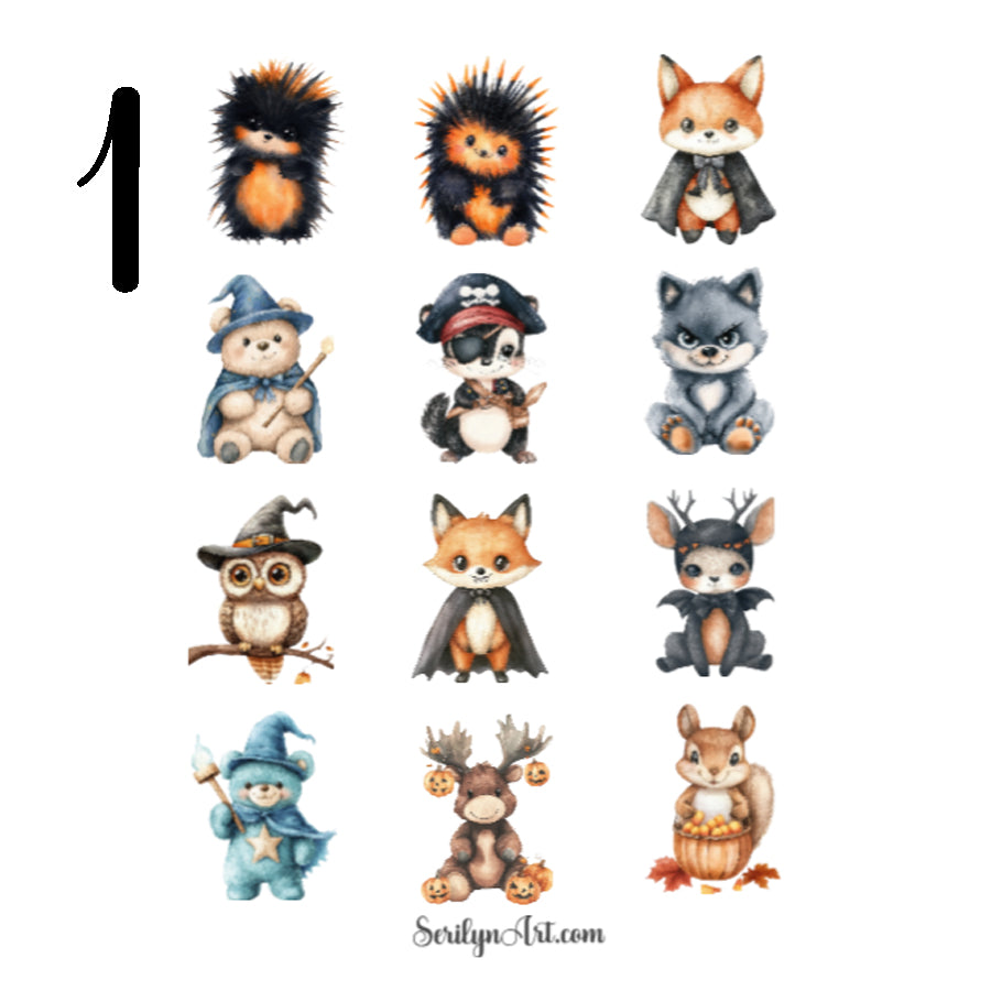 Woodland Halloween Sticker Sheet