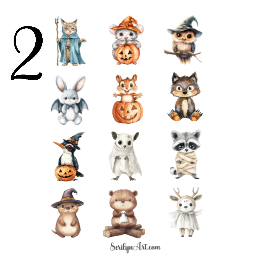 Woodland Halloween Sticker Sheet