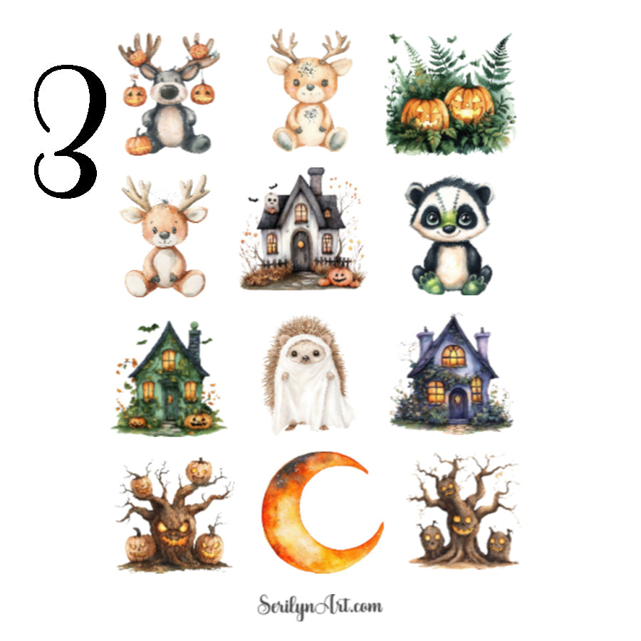 Woodland Halloween Sticker Sheet