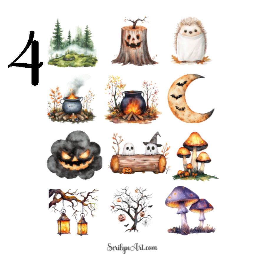 Woodland Halloween Sticker Sheet