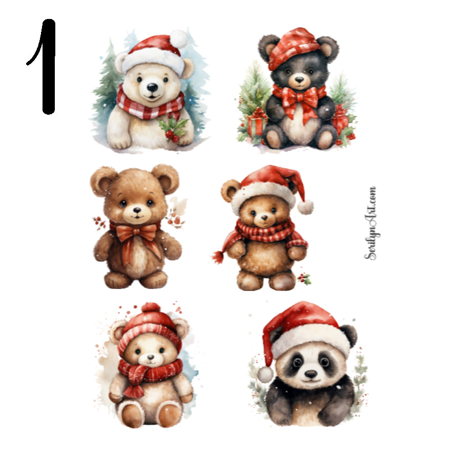 Christmas Bears Sticker Sheet