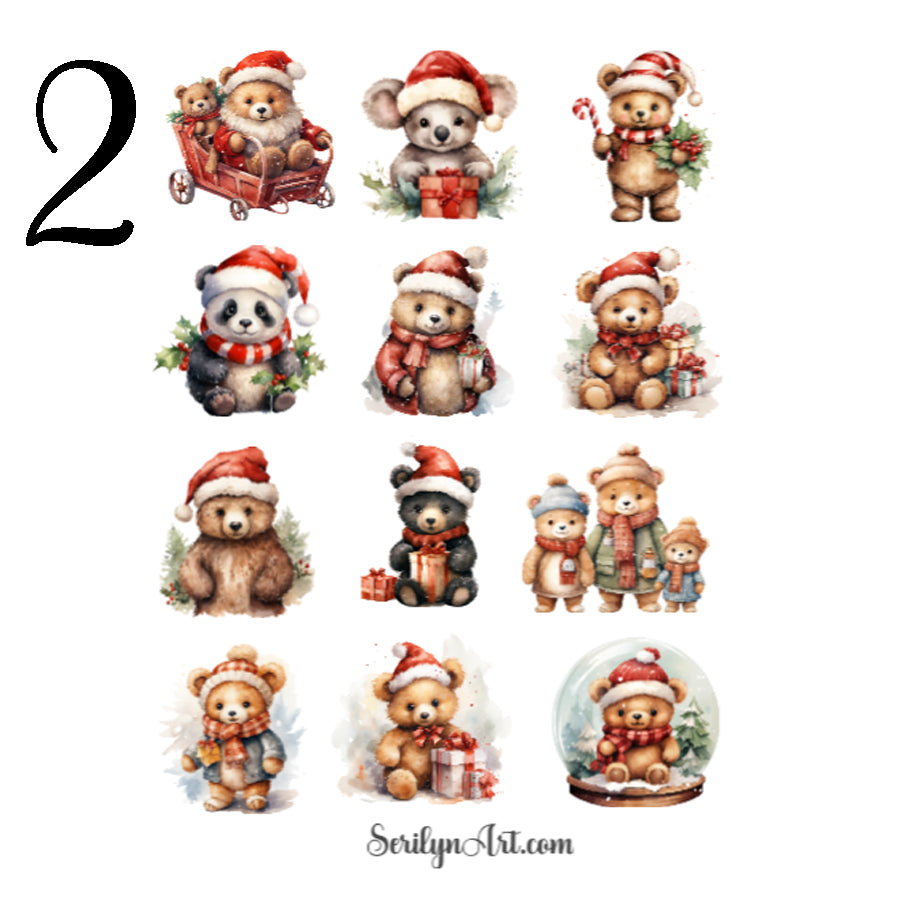 Christmas Bears Sticker Sheet