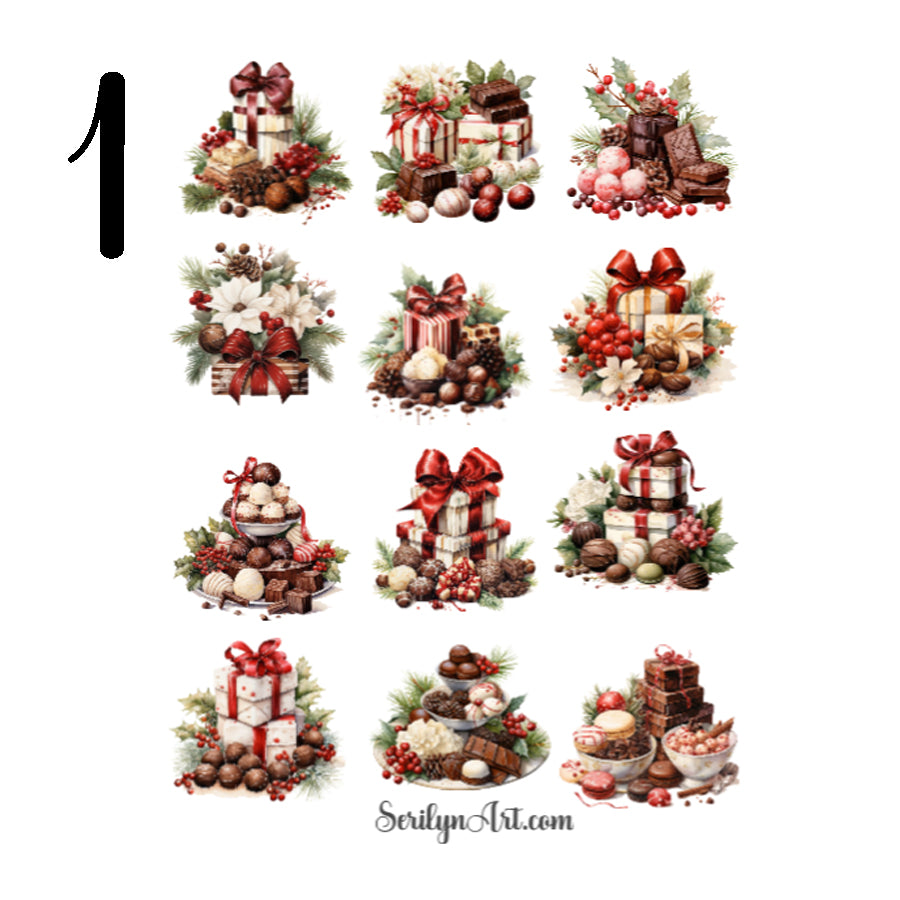 Christmas Chocolate Sticker Sheet