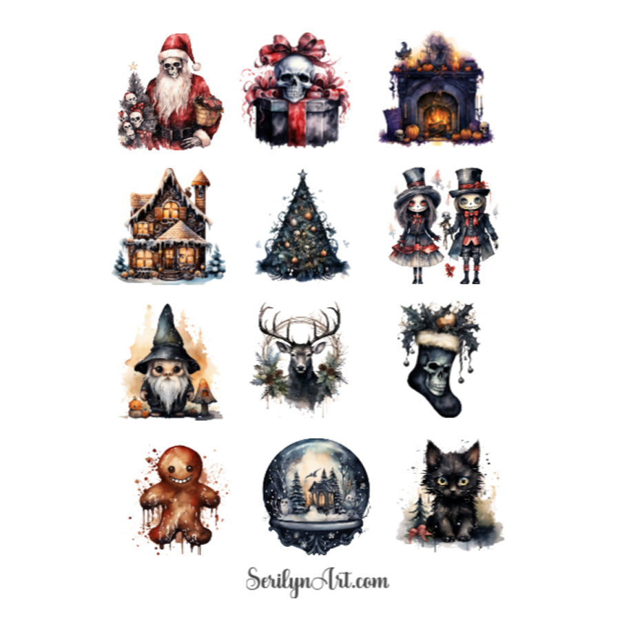 Dark Christmas Sticker Sheet