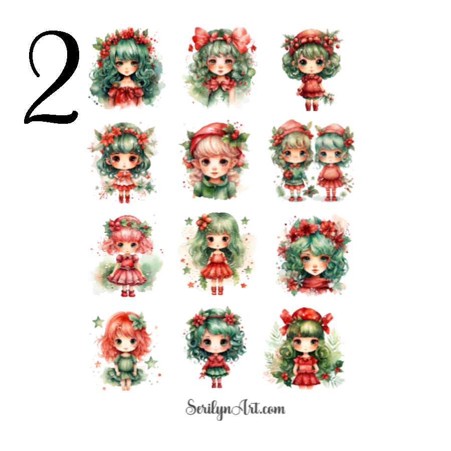 Christmas Fairies Sticker Sheet