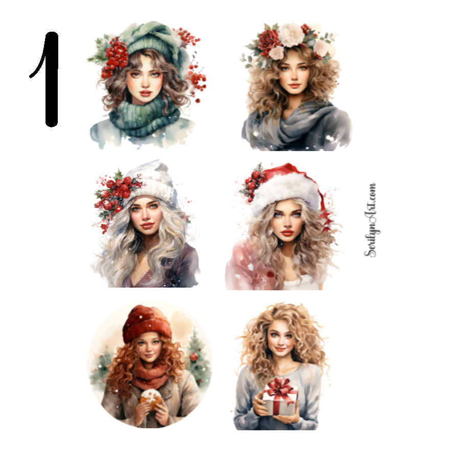 Christmas Girls Sticker Sheet